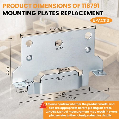 Zookpr 116791 Mounting Plates Replacement for IKEA Bed Frame Brackets Part #116791,6 Pack