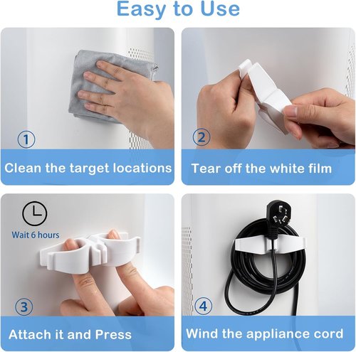 Lancord Kitchen Appliance Cord Organizer - Upgraded Stick-On Wire Wrapper for Mixers, Coffee Makers & More