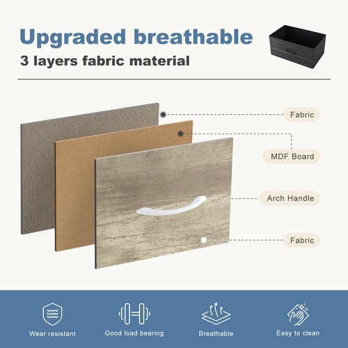 DUMOS 9 Drawer Dresser for Bedroom, Fabric Storage Organizer with Sturdy Metal Frame, Wooden Top Chest of Drawers for Closet Entryway Guest Room,Gold
