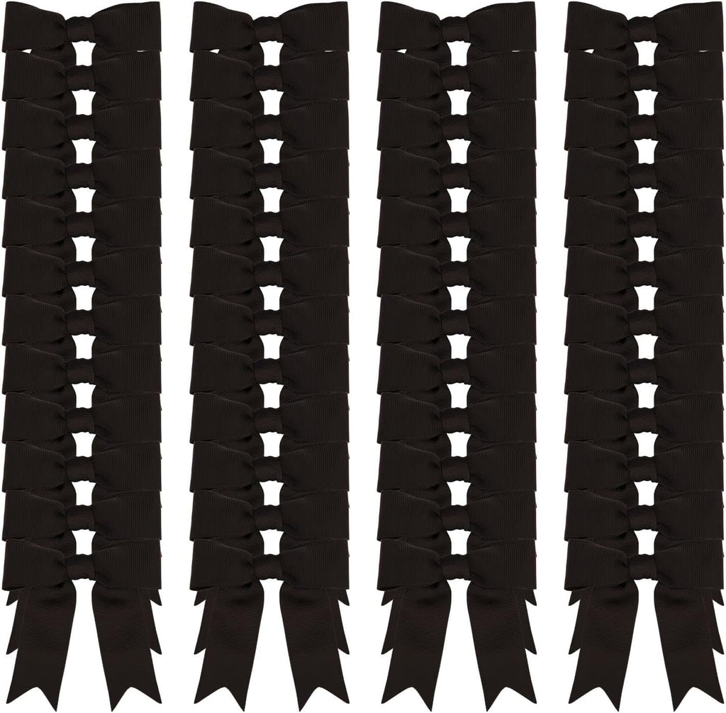 Meseey Grosgrain Ribbon Bows - 50 Pcs 3-Inch Black Pretied Craft Bows for Gift Wrapping & Events