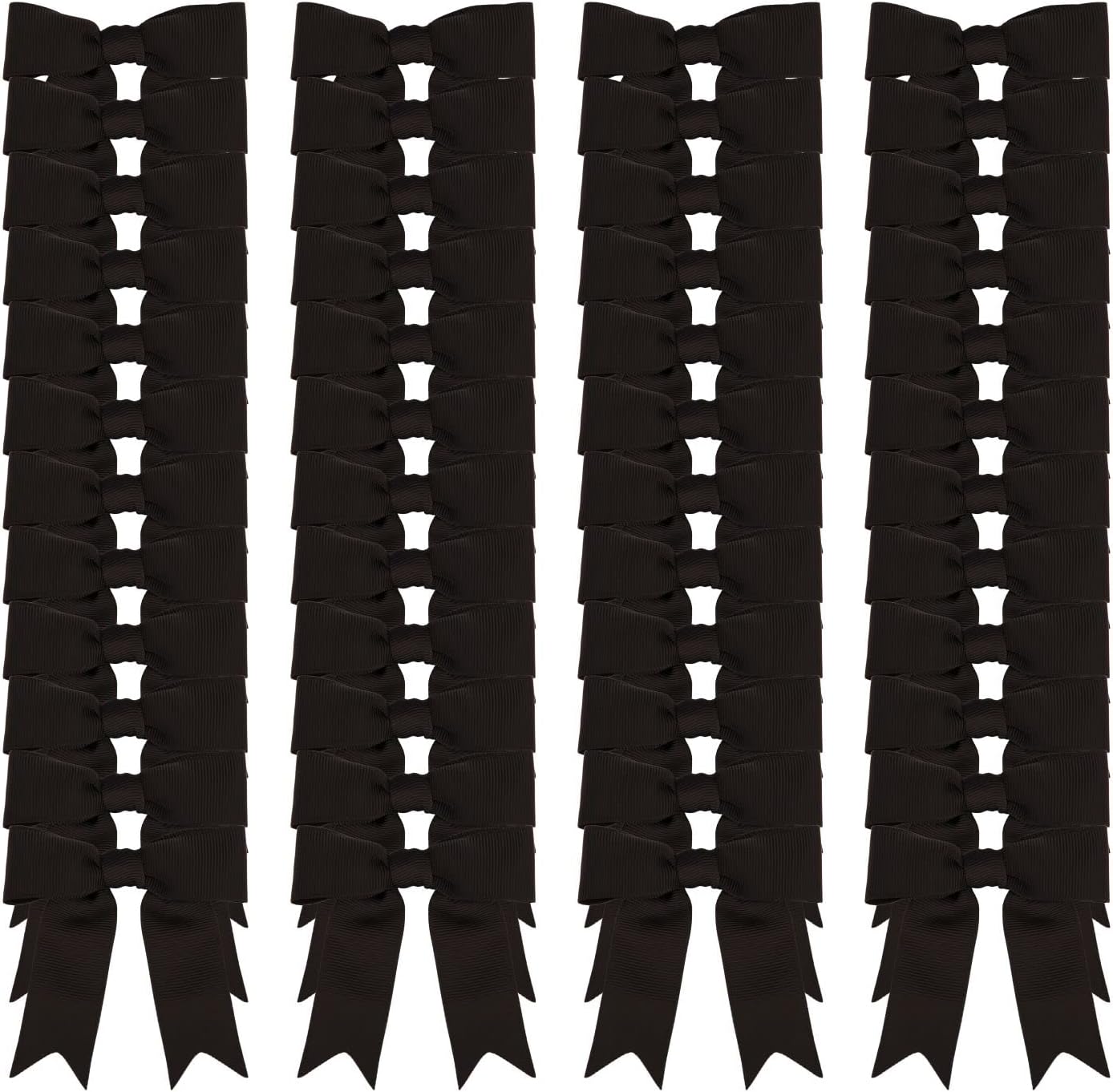 Meseey Grosgrain Ribbon Bows - 50 Pcs 3-Inch Black Pretied Craft Bows for Gift Wrapping & Events