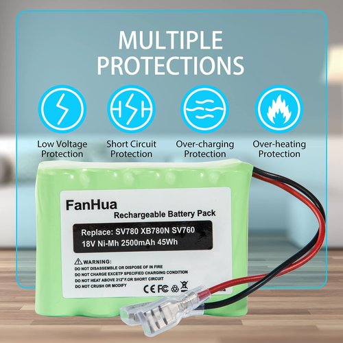 Fanhua XB780N Battery Replacement Compatible with Shark SV780-N XB780N SV760 Series SV780_N_14 SV780N Cordless Pet Perfect Handheld Vacuum 2500mAh Ni-Mh Battery