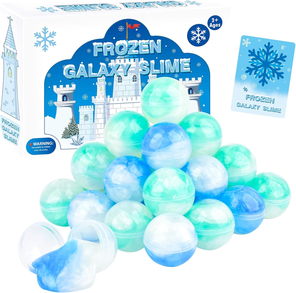 Skiennix Frozen Slime Party Favors - 24 Pack Ice Slime Balls for Kids | Perfect for Valentine's Day & Easter Goodie Bags