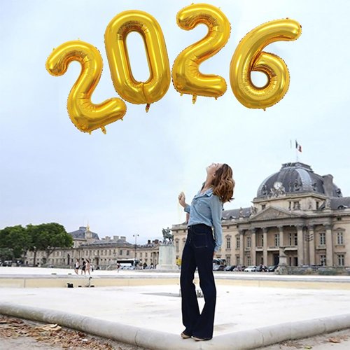 GOER 42 Inch Gold Foil Number Balloons - Perfect for 2026 New Year’s Eve & Graduation Celebrations