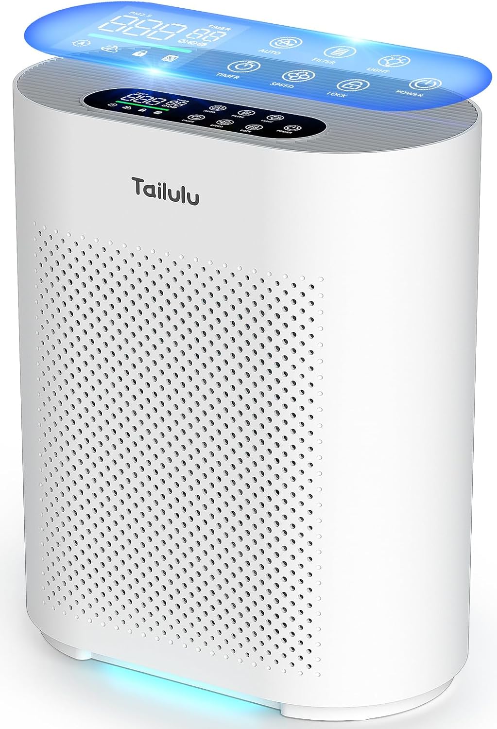 Tailulu HQKJ-180 Air Purifier - Smart Mode with PM2.5 Sensor & 20dB Sleep Mode for Large Rooms Up to 2200ft²