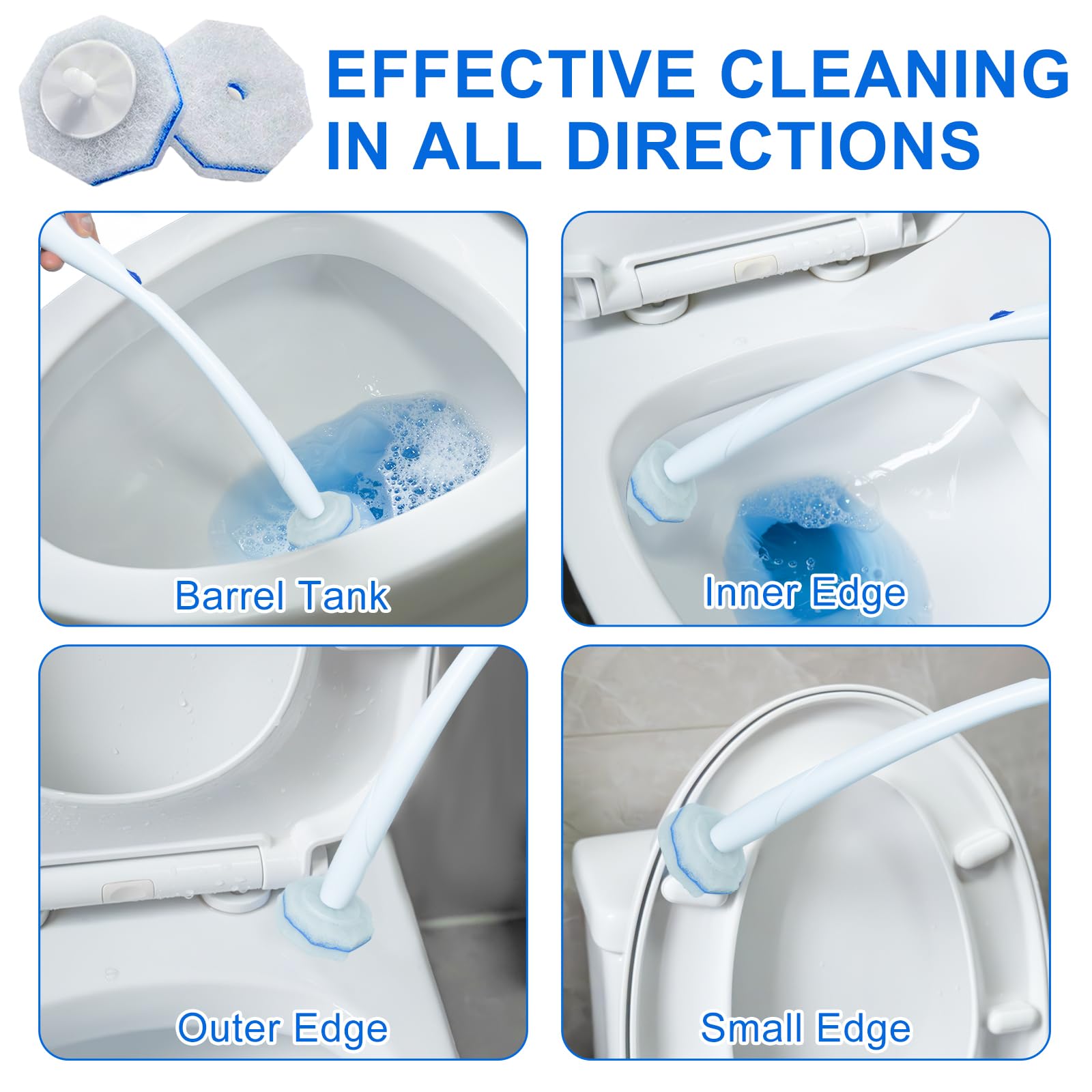 30 Count Toilet Bowl Wand Refills for Clorox, Disposable Toilet Bowl Wand Refill Compatible with Clorox Toilet Bowl Wand Clean System, Upgrade Fiber Bowl Cleaner Brush for Closestool Cleaning.