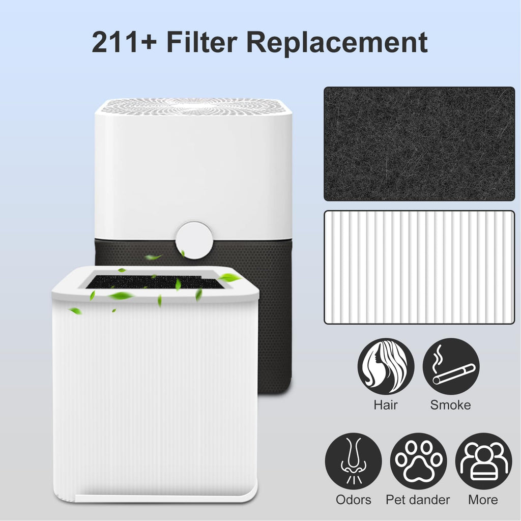 Myareds 2 Pack 211+ Replacement Filter Compatible with 211 Air Puri-Fier， Activated Carbon 211 Filter