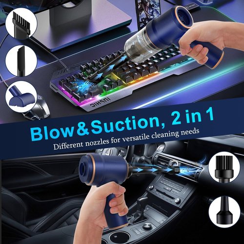 KMM Handheld Car Vacuum Cleaner - 9000Pa High Power 120W with LED Light & Multi-Nozzles | Perfect for Home & Pet Cleaning