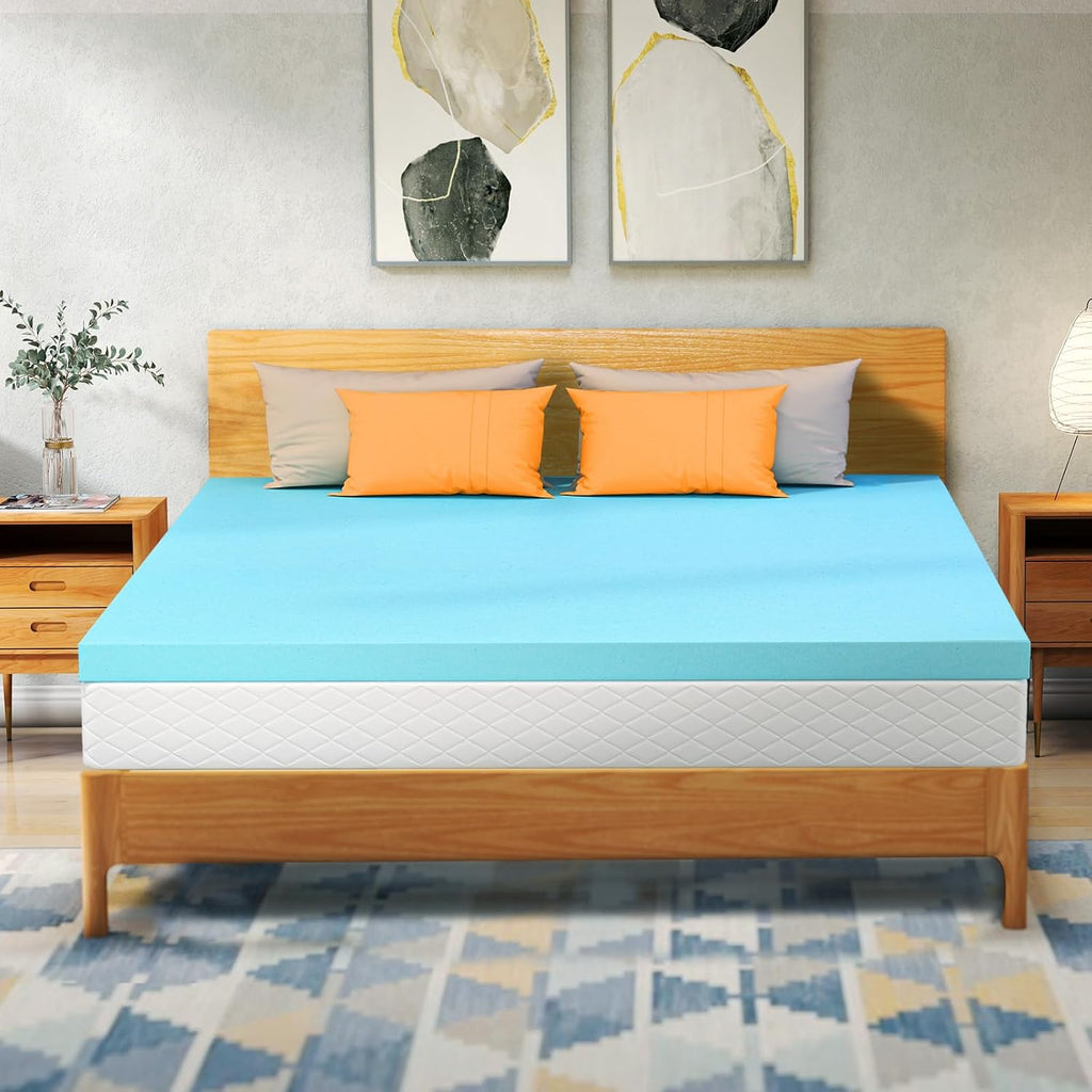 VALUXE Queen Mattress Topper - 3 Inch Cooling Gel Memory Foam for Back Pain Relief | Soft, Breathable Design