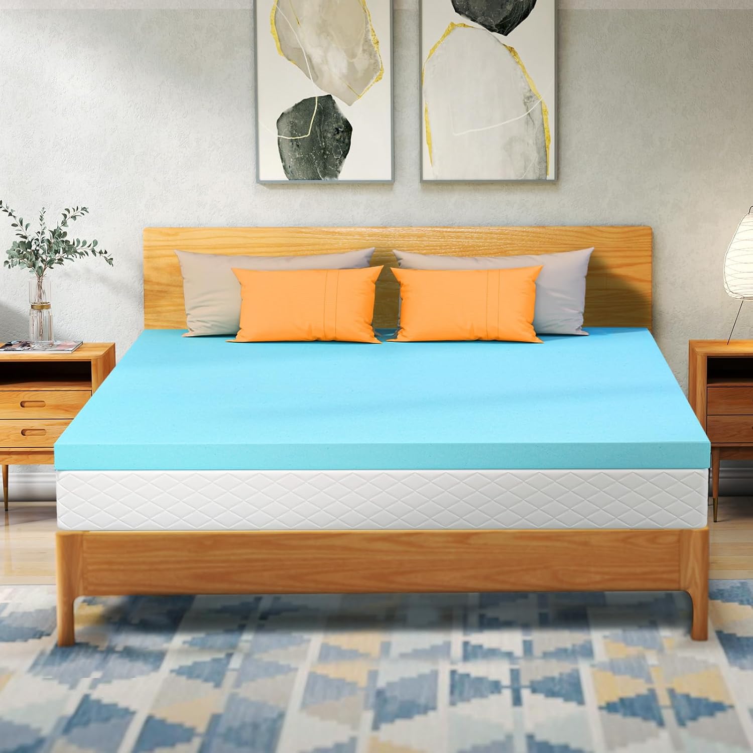 VALUXE Queen Mattress Topper - 3 Inch Cooling Gel Memory Foam for Back Pain Relief | Soft, Breathable Design