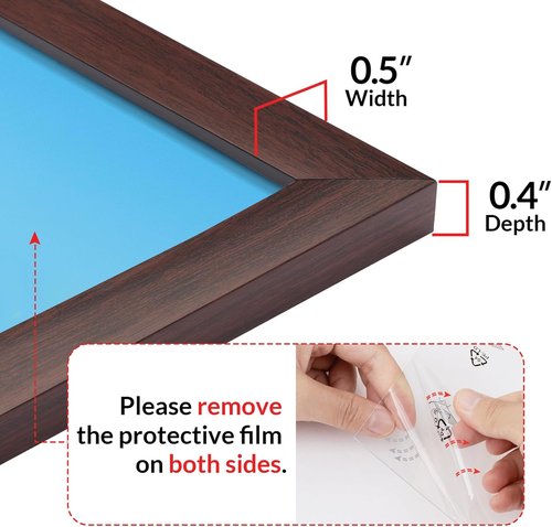 LaVie Home 8x10 Picture Frame - Classic Brown Wall Display Frame with HD Plexiglas | Vertical & Horizontal Use
