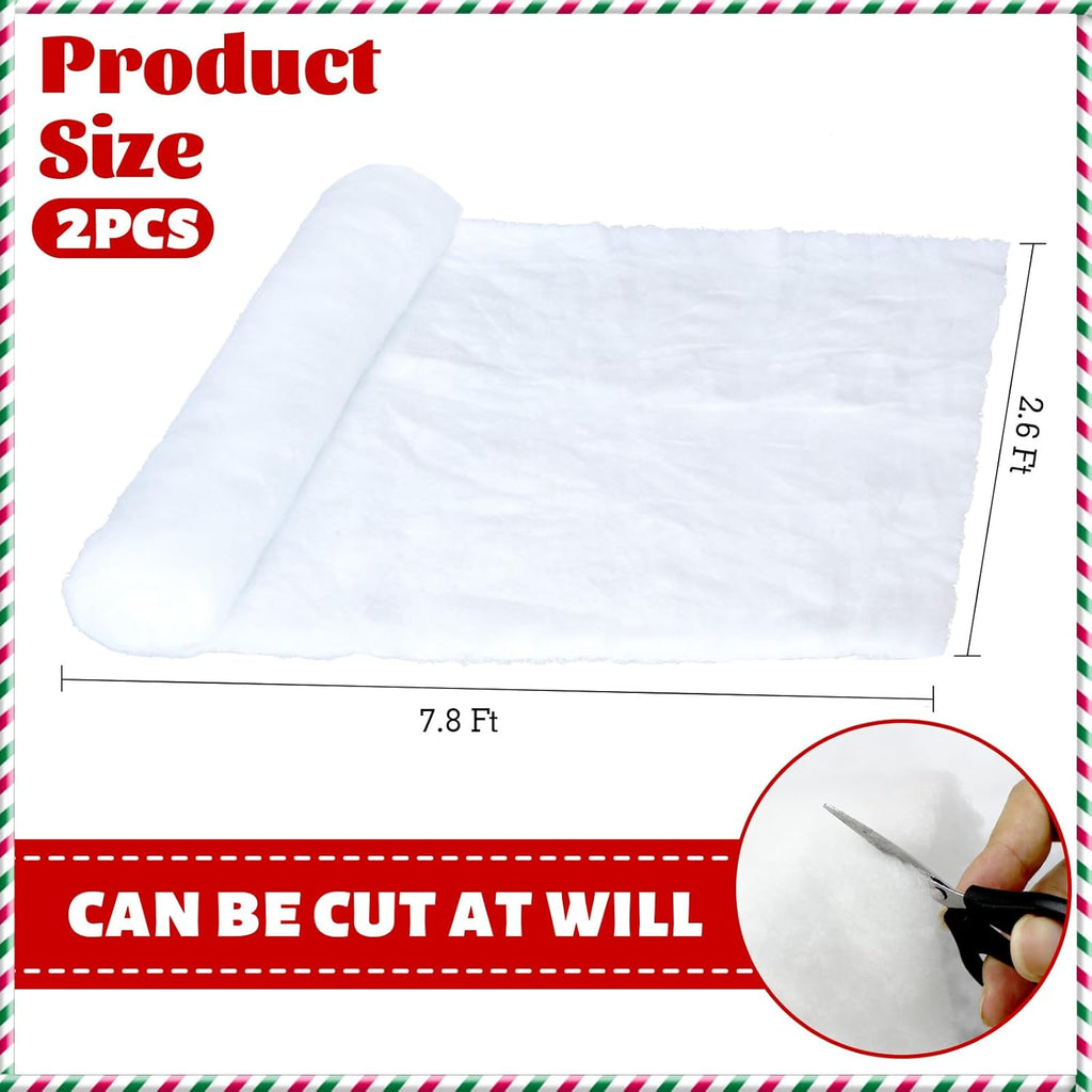 Skiennix Fake Snow Blankets - Perfect for Christmas Village Decor | 31.5 x 94.5 Inches (2 Pcs)