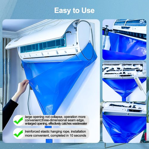 Integrated Design Mini Split Cleaning Bag, Ac Cleaning Bag, Air Conditioner Cleaning Cover, Air Conditioner Service Bag, Mini Split Cleaning Cover, Ac Cleaning Cover Bag, Waterproof, Reusable