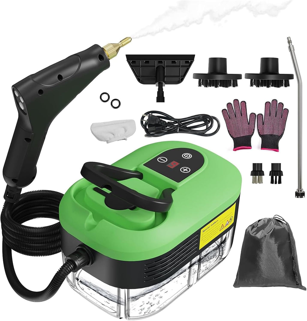 Skiennix Handheld Steam Cleaner - 15s Heat-Up, 1.2L Tank, 6-Level Adjustable Handle | Ideal for Home & Car Detailing