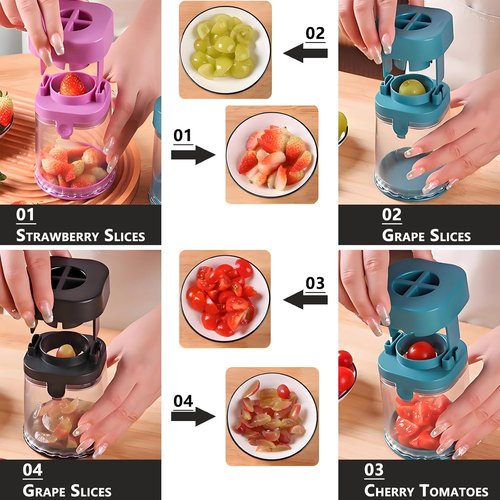 Grape Cutter for Toddlers by New - Safe Slicing Tool for Grapes, Strawberries & More | Black