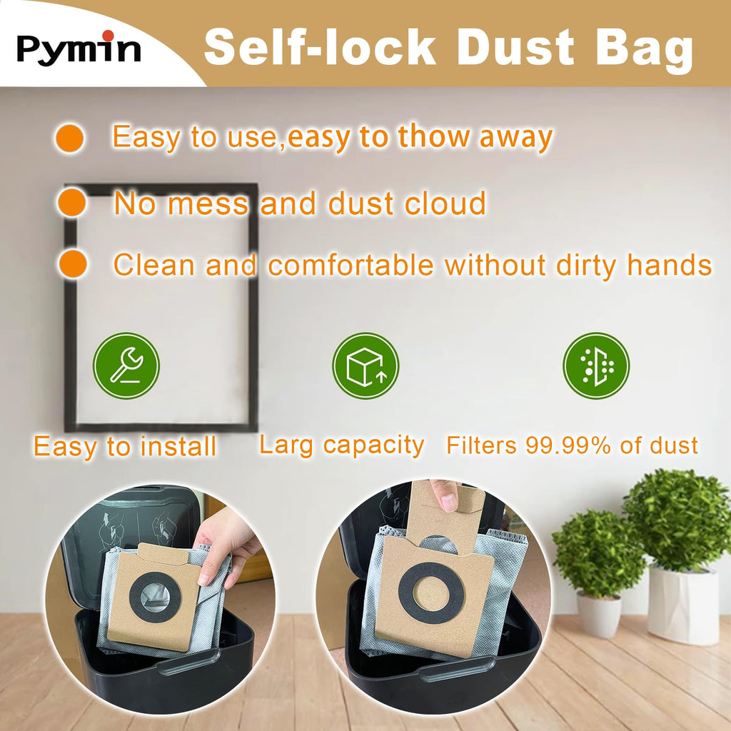 Pymin 20 PCS Vacuum Accessories for Eufy X10 Pro Omni Cleaner Robot, Replacement Parts Kit with 10 Mop Pads+10 Vacuum Bags