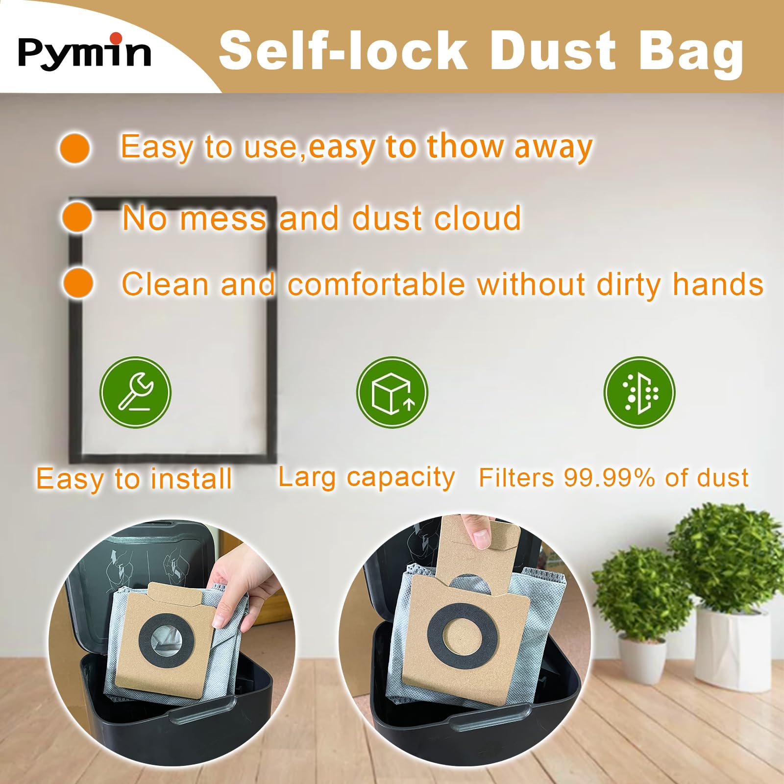 Pymin 20 PCS Vacuum Accessories for Eufy X10 Pro Omni Cleaner Robot, Replacement Parts Kit with 10 Mop Pads+10 Vacuum Bags