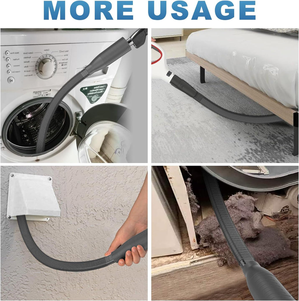 PetOde Dryer Vent Cleaner Kit - Efficient Lint Remover Vacuum Hose Attachment | Black