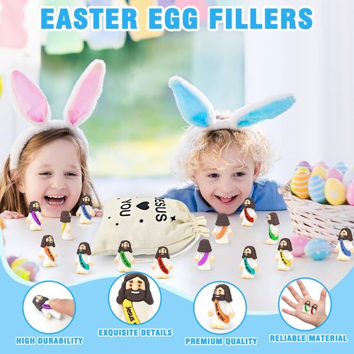 Mini Jesus Figures Bulk, 105PCS Little Baby Jesus Figurines for Christian Easter Basket Egg Stuffers & Bag Fillers, Samll Religious Party Favors Gifts for Hide and Seek School Sunday & Church Baptism