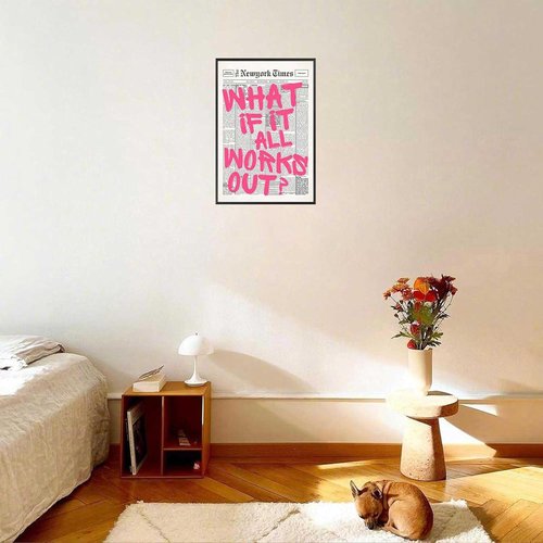 Drimiler Retro Newspaper Poster - Positive Affirming Quote Canvas Wall Art | 24x36in Framed Decor