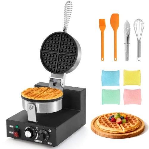Dyna-Living Commercial Waffle Maker 1200W Professional Waffle Maker Commercial Restaurant Waffle Iron Non-stick Classic Waffle Machine Waffle Bowl Maker for Home