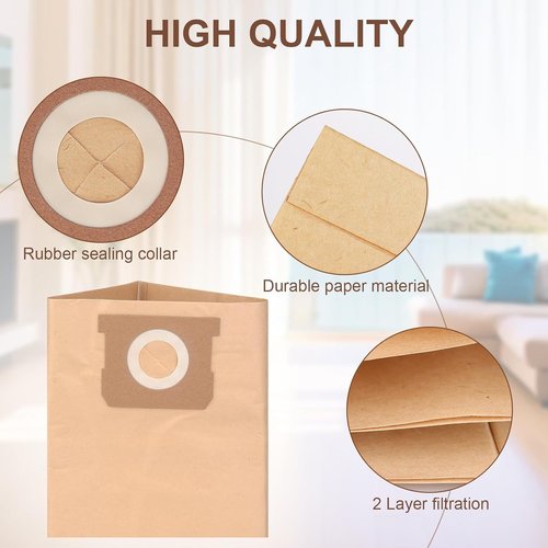 25-1238 Vacuum Bags for Stanley 4 Gallon Vacuum - 12 Pack Dust Bags for Stanley Vacuum Replace Part PCX18301-4B PCX18301-4C SL18301-3B SL18301-4B