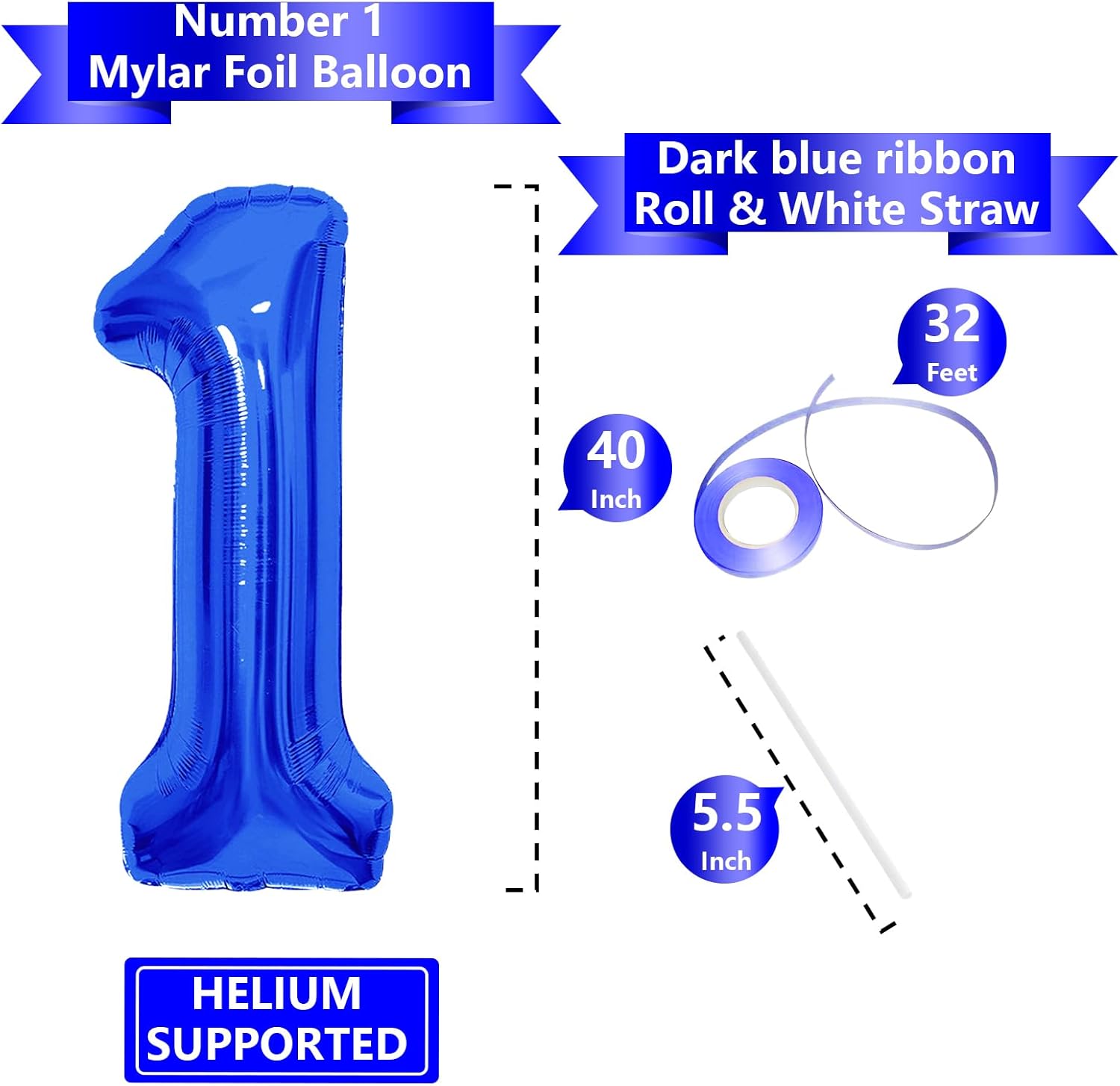 Number Balloons | Giant Navy Blue Number 10 Balloon - Perfect for Birthday Celebrations & Party Decor