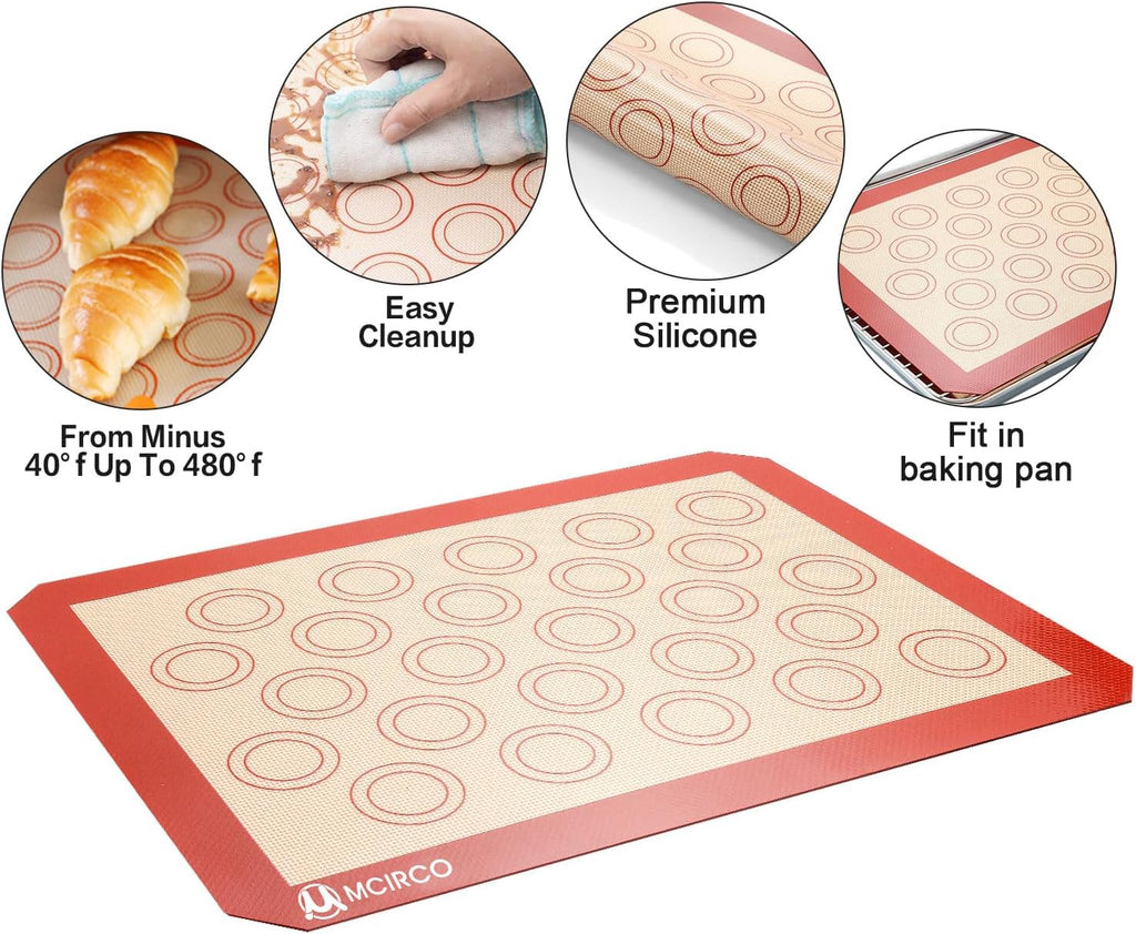 Stainless Steel Baking Sheet Set - Cookie Pan with Cooling Rack & Silicone Mats | 16 x 12 Inch, Easy Clean