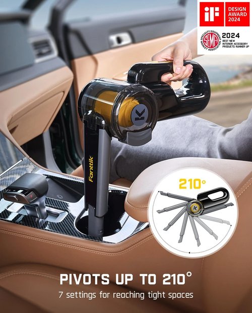 Fanttik Fold V10 APEX Cordless Car Vacuum - 17000Pa Suction Power, Smart LED Display, Portable Design