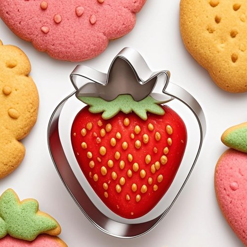 Auktosmn Strawberry Cookie Cutter Set-Size 3.5" 2.5" 1.5"-3 Pieces-Dishwasher Safe Fondant Cookie Cutters for Baking