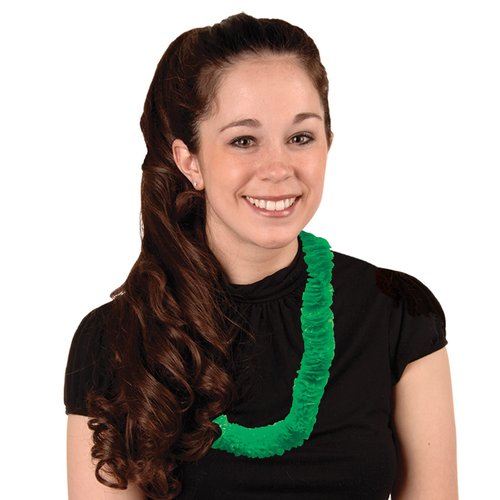 Beistle Green Soft-Twist Poly Leis with Labeled Carton