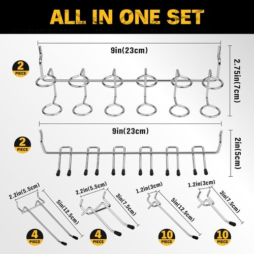 ELEAD Pegboard Hooks Kit - 297 Piece Organizer Accessories with Bins for Tools | Fits 1/8 & 1/4 Inch Pegboards