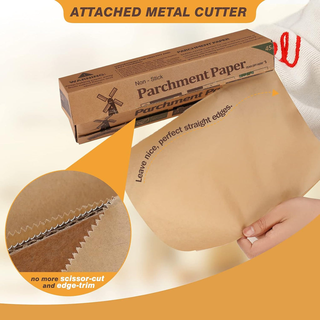 Unbleached Parchment Paper Roll - Non-Stick Baking Paper for Cooking & Grilling | 12 in x 240 ft