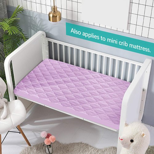 Biloban Waterproof Pack 'n Play Sheet - Quilted Protector for Baby Mattress | 39" x 27", Lavender