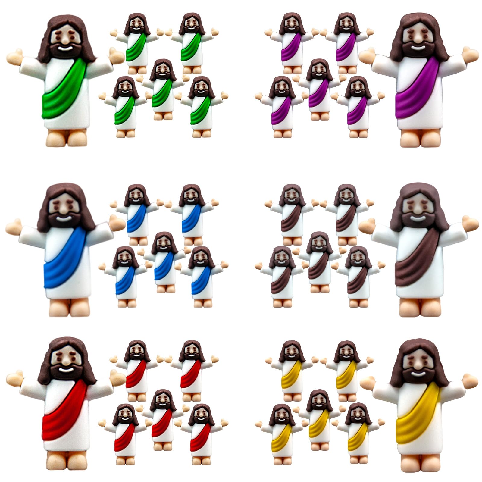 Seprochoo Little Jesus Figures - Mini Jesus Figurines in Bulk for Easter (30, Multicolor)