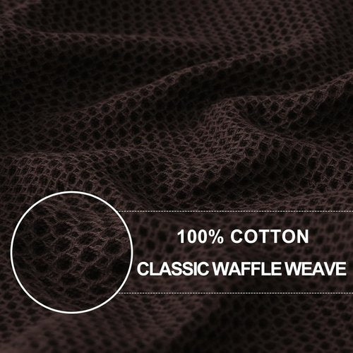 Homaxy 100% Cotton Waffle Weave Dish Towels - Ultra Soft & Absorbent | Quick Drying, 13 x 28 Inches, 6-Pack, Dark Brown