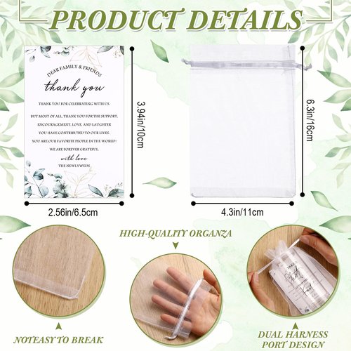 Sliner 50 Set Wedding Favors for Guests Bulk 2oz Acrylic Take a Shot We Tied the Knot Shot Glasses with Thank You Cards Organza Bags for Guest Souvenirs Wedding Gifts Newlyweds Bridal Shower Party