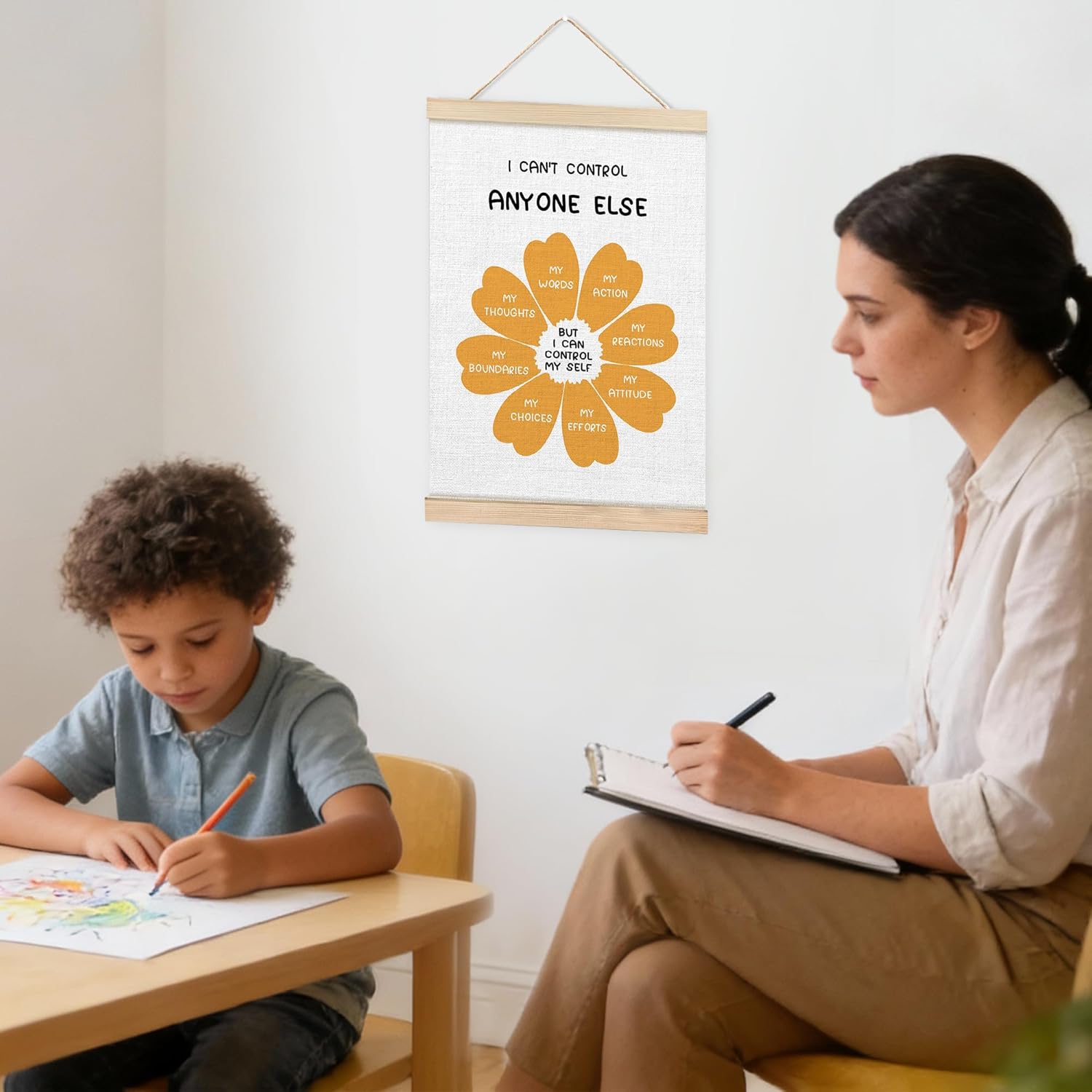 ZAQTS Mental Health Poster - 12 x 16 Inches Inspirational Wall Art for Therapy & Counseling Spaces