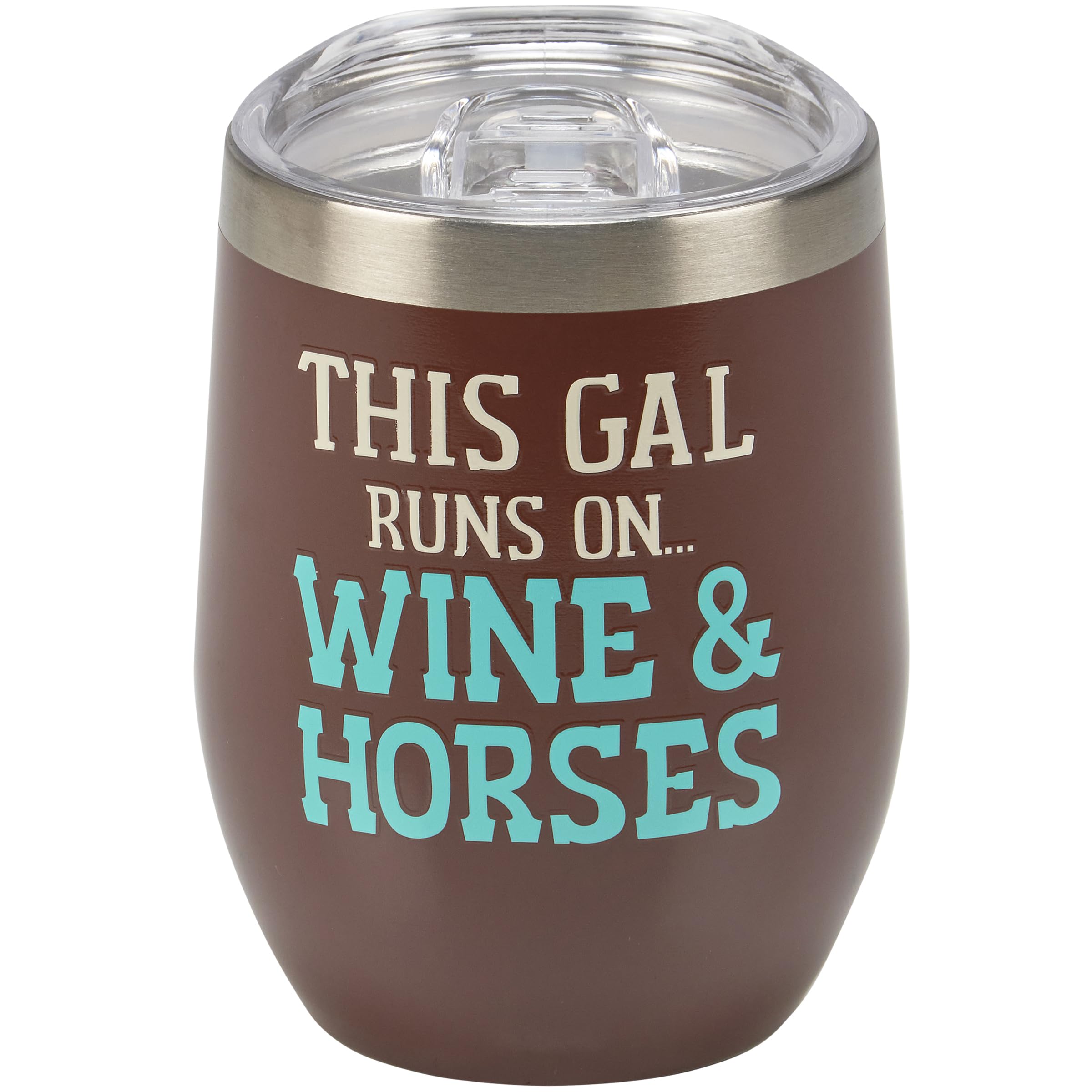 Primitives by Kathy Insulated, Stainless Steel Wine Tumbler - This Gal Runs On... Wine & Horses