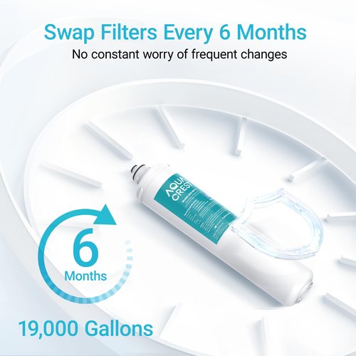 AQUA CREST H-104 Replacement Cartridge for Everpure H-104, EV961211, EF-3000, PBS-400, OW200L, 6TO-BW, MR-100, MR-225, EV9262-71, EF9857-00, 0.5 Micron, 19000 Gallons, Pack of 2