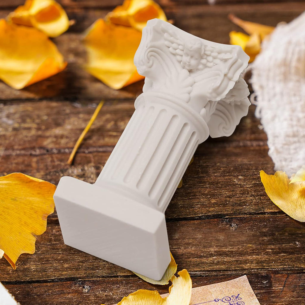 Saihisday Mini Roman Pillar Greek Columns - 5Pcs Christmas Decorations | Resin Statues for Wedding Table, 1.18" x 1.18" x 2.56" (White)