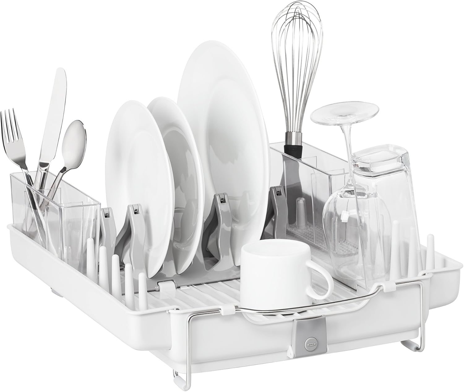OXO Good Grips Foldaway Dish Rack - Space-Saving Design for Easy Drying | Durable and Stylish