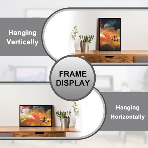 FULDGAENR 11x17 Picture Frame - High Transparency Black Frame for Photos & Certificates | Horizontal & Vertical Display