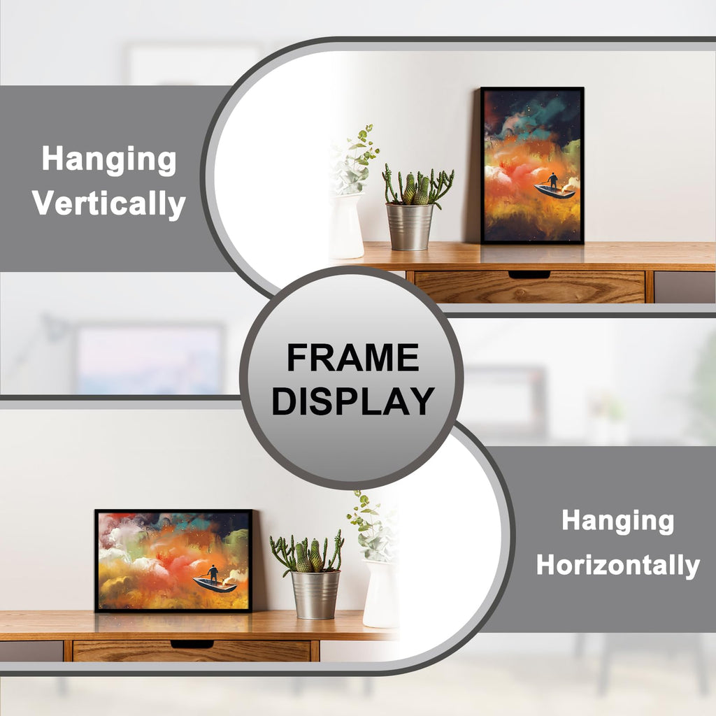 FULDGAENR 11x17 Picture Frame, Black Frames for 11 x 17 Inch Photo Poster Certificate, High Transparency Wall/Tabletop Frame with Horizontal Vertical Display (Black | 11"x17")
