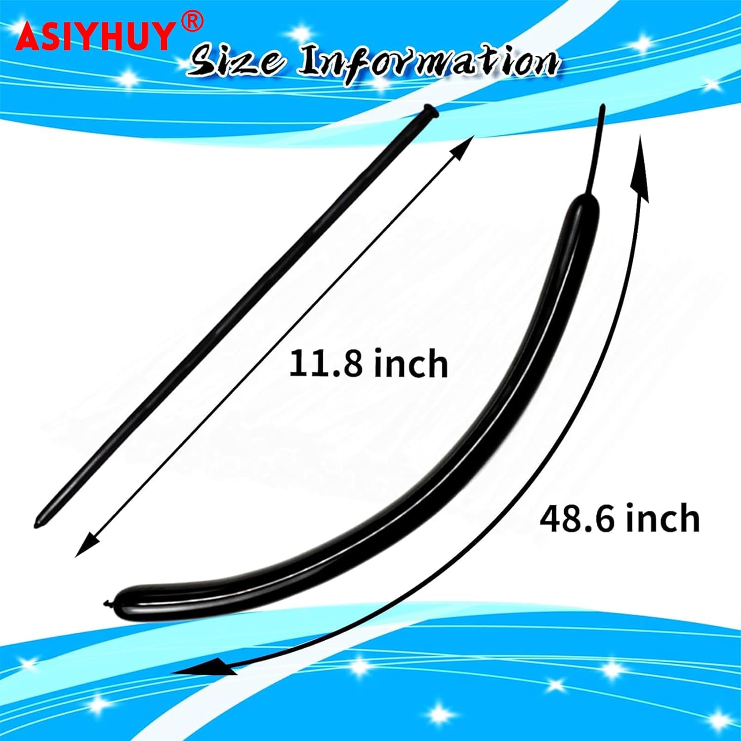 Skiennix 260 Long Black Balloons - Thick Latex Twisting Balloons for Animal Models | 100 Pack
