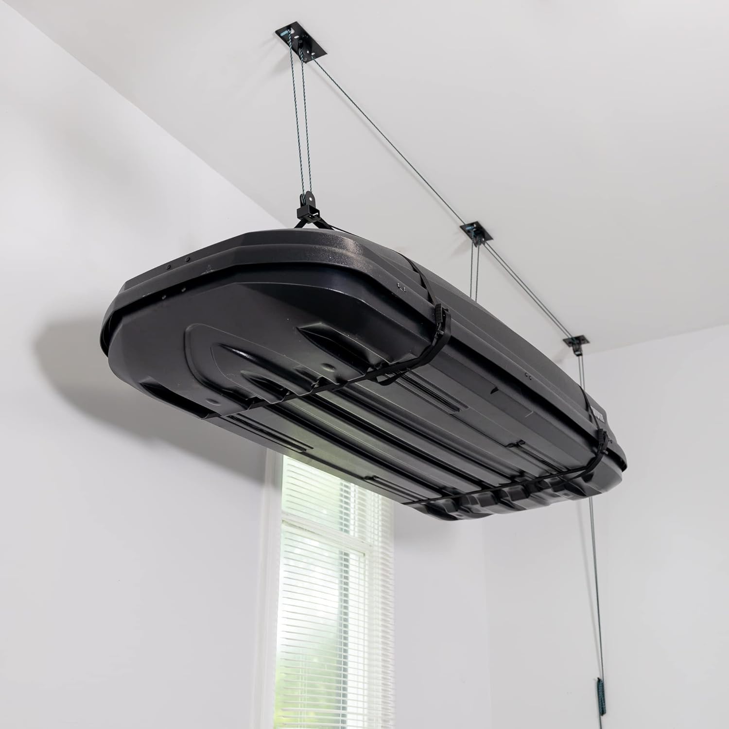 Teal Triangle Ceiling Storage Hoist - Heavy-Duty Garage Lift System for 150 lbs | Fits 8-10 ft Ceilings