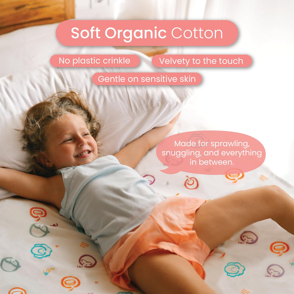 Tuckable Potty Training Pee Pads for Kids, Potty Training Bed Pads for Toddlers, 100% Waterproof Mattress Protector, Non-Slip Bed Wetting Pad, Reusable & Washable Underpads (Truck and Toys Design)