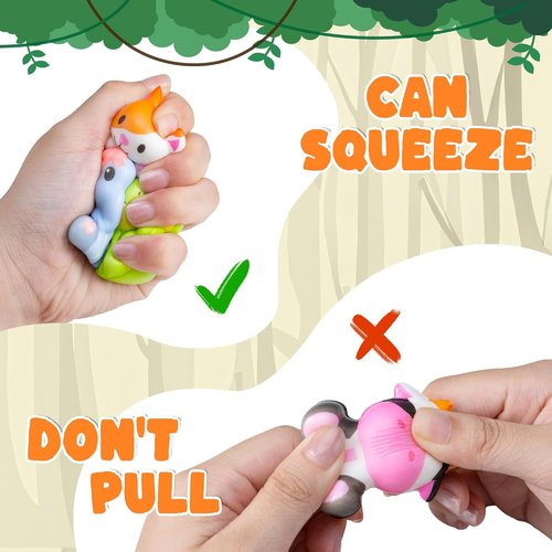 DMIGHT Safari Animal Squishy Toys - 24PCS Party Favors for Kids | Goodie Bag Stuffers & Birthday Gifts