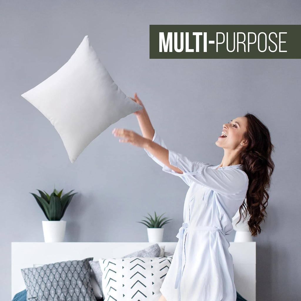 Utopia Bedding Throw Pillow - Fluffy 26 x 26 Inches Down Alternative Cushion in White | Perfect for Bed, Sofa & Couch