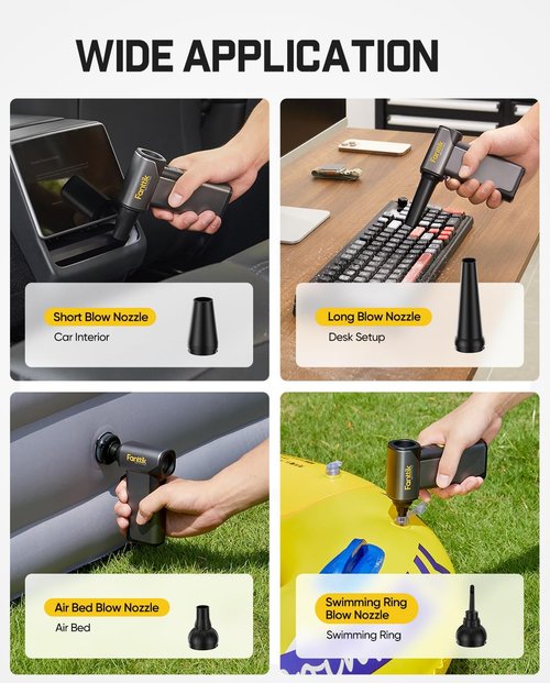 Fanttik B10 Pro Max Electric Air Duster - 130,000 RPM Brushless Motor, 6 Adjustable Gears, Rechargeable Battery